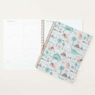 Agenda Patrón de dinosaurio de Cute Pastel