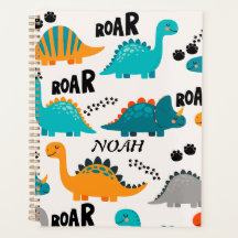 Patrón de dinosaurio lindo Nombre personalizado pa