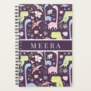 Agenda Patrón de dinosaurios de dibujos animados lindos n