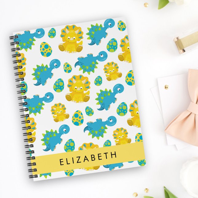 Agenda Patrón De Dinosaurios, Dinosaurios Cutos, Tu Nombr (Subido por el creador)