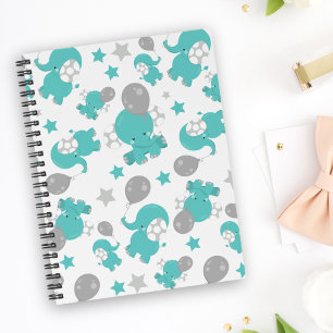 Agenda Patrón De Elefantes Azules, Elefantes Cutetos, Est