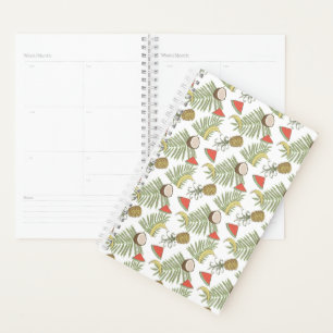 Agenda Patrón de esbozo de fruta tropical