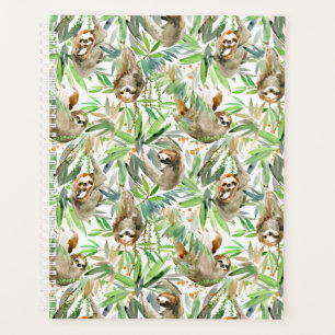 Agenda Patrón de eslora de acuarela tropical