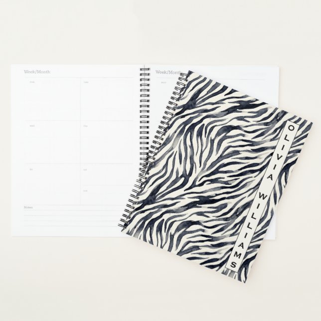 Agenda Patrón de estampado de cebra en negro y blanco (Demostración)