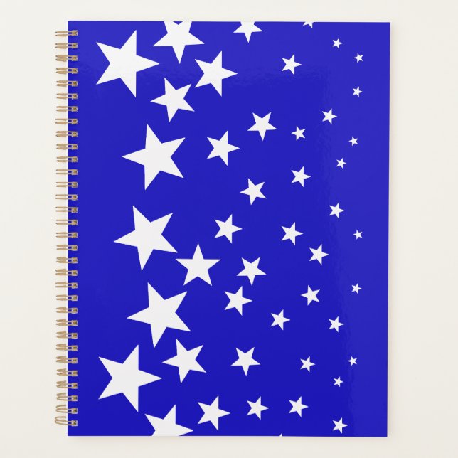 Agenda Patrón de estrella blanca sobre fondo azul (Anverso)