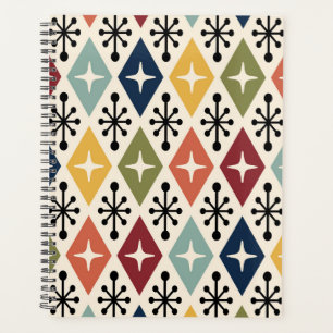 Agenda Patrón de estreno retro moderno de mediados de sig