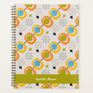 Agenda Patrón de estreno retro moderno de mediados de sig