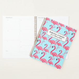 Agenda Patrón de flamingo de verano pintado de color ros