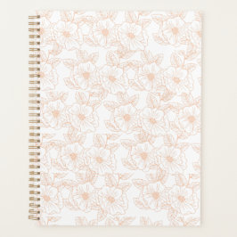 Agenda Patrón de flor de color de moda Minimalista Peach 