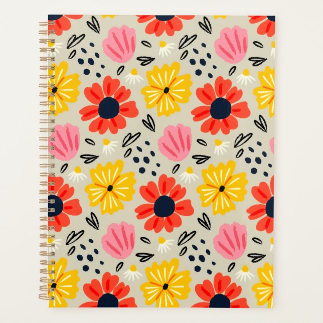 Agenda Patrón de Flor de Primavera  (Anverso)