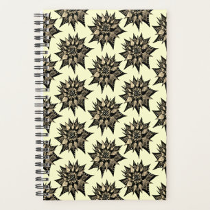 Agenda Patrón de flor de sepia floral gótica