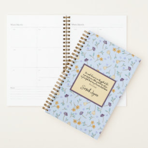 Agenda Patrón de florecimiento amarillo y morado de moda