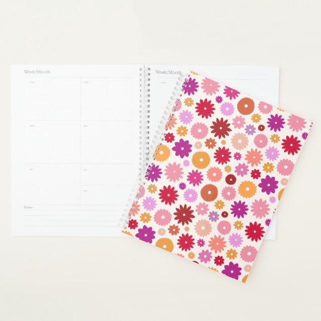 Agenda Patrón de flores coloridas (Demostración)