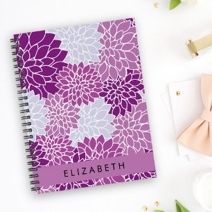 Agenda Patrón De Flores, Dahlia Púrpura, Tu Nombre