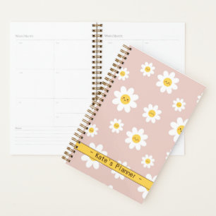 Agenda Patrón de flores de margarita sonriente lindo vera