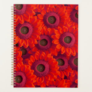 Agenda patrón de flores rojas bonito