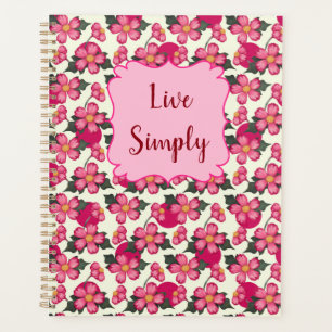 Agenda Patrón de flores rosadas de bonito