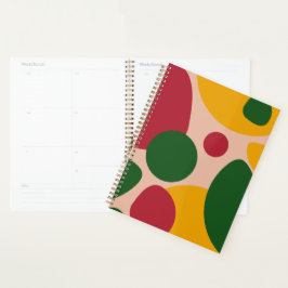 Agenda Patrón de Formas Abstractas Retro en Negrita