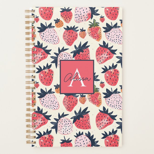 Agenda Patrón de fresa de Personalizado suave (Anverso)