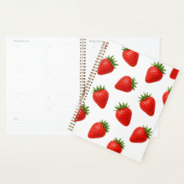Agenda Patrón de Fresa Sin Costuras Fruta Roja Adorable