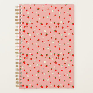 Agenda Patrón de fresas y flores
