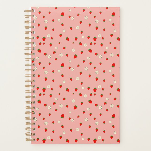 Agenda Patrón de fresas y flores (Anverso)