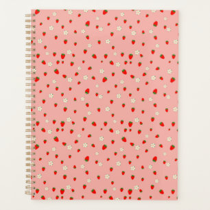 Agenda Patrón de fresas y flores