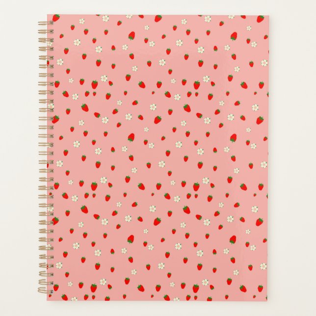 Agenda Patrón de fresas y flores (Anverso)