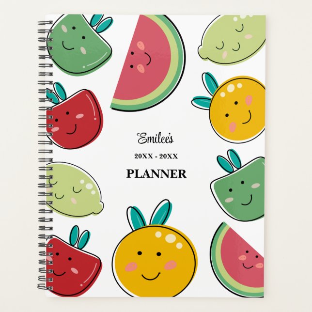Agenda Patrón de fruta de verano suave diario y mensual (Anverso)