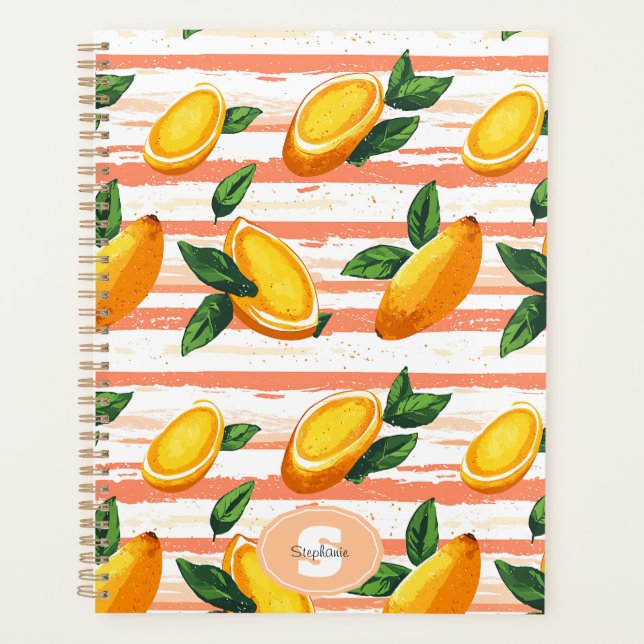 Agenda Patrón de frutas de mango con hojas verdes (Anverso)