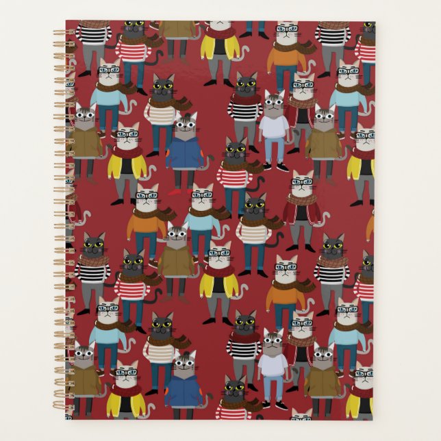 Agenda Patrón de gato de Guay Hipster (Anverso)