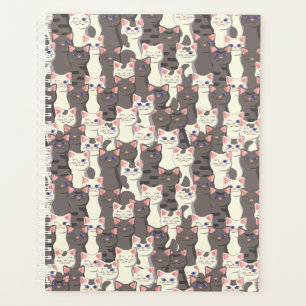Agenda Patrón de gatos blancos y grises