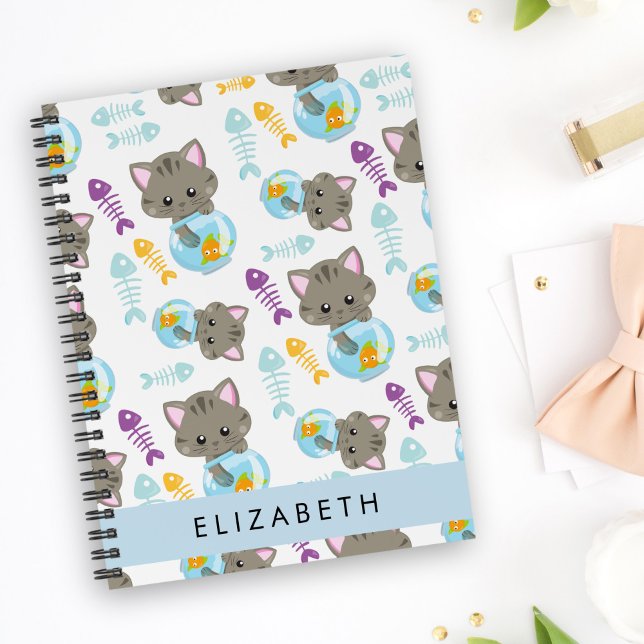Agenda Patrón De Gatos, Gatos Cutos, Gatitos, Tu Nombre (Subido por el creador)