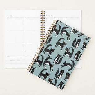 Agenda Patrón de gatos gitanos de color negro y blanco