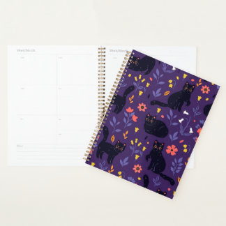 Agenda patrón de Gatos Negros y Flores Silvestres