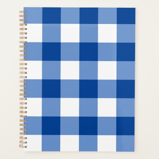 Agenda Patrón de gingham azul (Anverso)