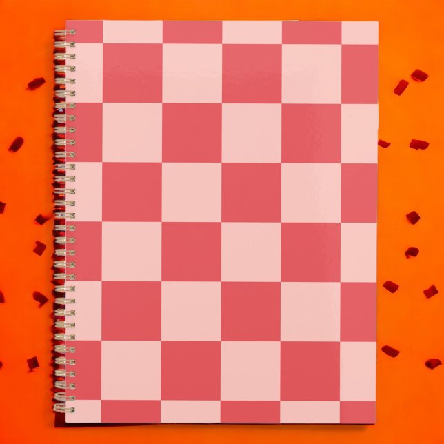 Agenda Patrón de Gingham de Red Checkered Rosa (Zazzle Pink Red Checkered Gingham Pattern Planner)