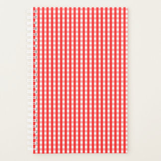 Agenda Patrón de Gingham rojo y blanco