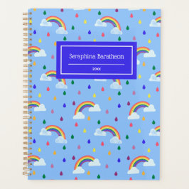 Agenda Patrón de gotas de arcoiris finas personalizado