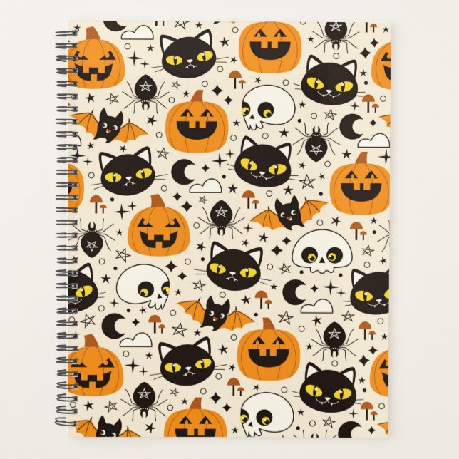 Agenda Patrón de Halloween de Retro Cuto (Anverso)