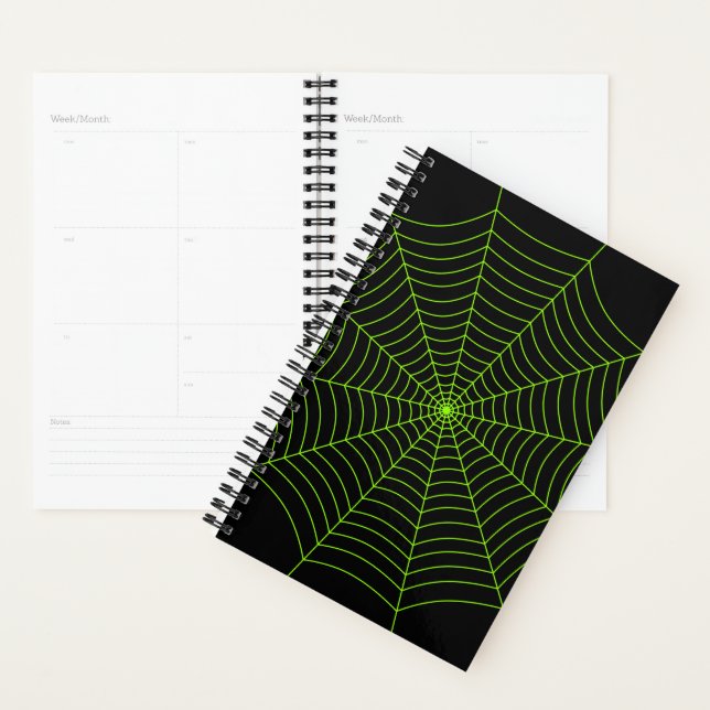 Agenda Patrón de Halloween en la telaraña verde neonesa n (Demostración)