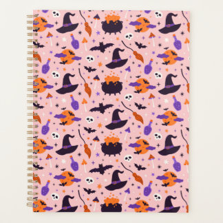 Agenda Patrón de Halloween púrpura y rosa