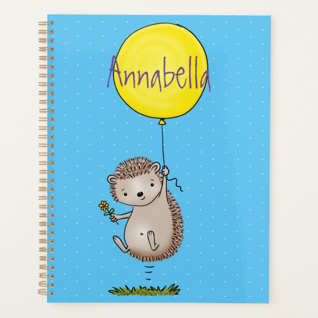 Agenda Patrón de hedgehog y personalizado de globos (Anverso)