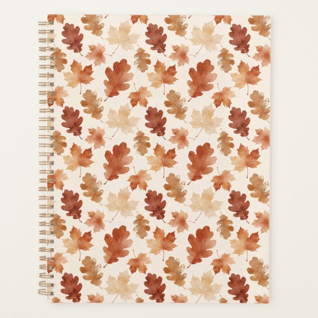 Agenda Patrón de hoja de otoño acogedor (Anverso)