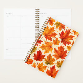 Agenda Patrón de hojas de arce de otoño | Hoja roja naran