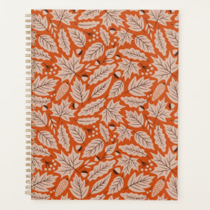 Agenda Patrón de hojas de otoño y maíz naranja
