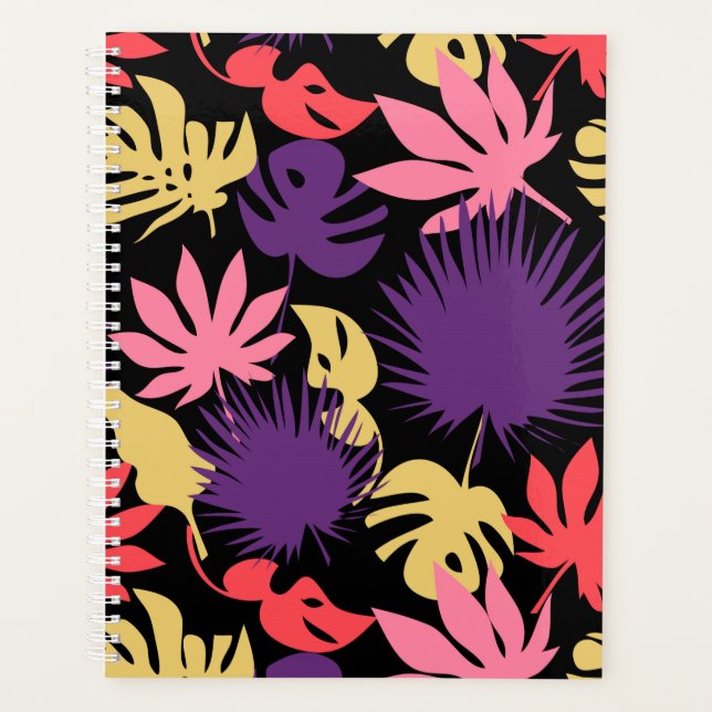 Agenda Patrón de hojas tropicales sin foco (Anverso)
