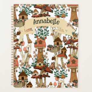Agenda Patrón de hongos florales de Cottagecore rosa lind