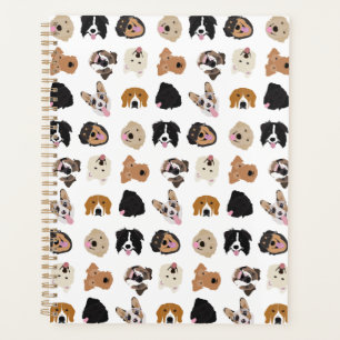Agenda Patrón de Ilustracion de cara de perro