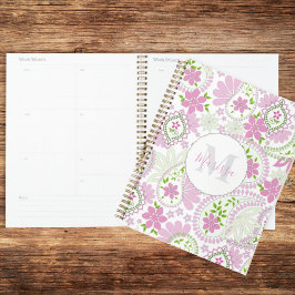 Agenda Patrón de impresión Paisley de Moda cruda rosada